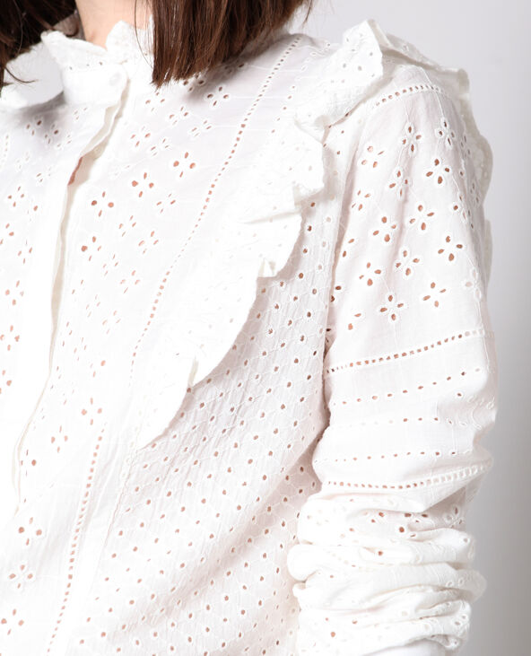 Chemisier à broderies blanc - Pimkie