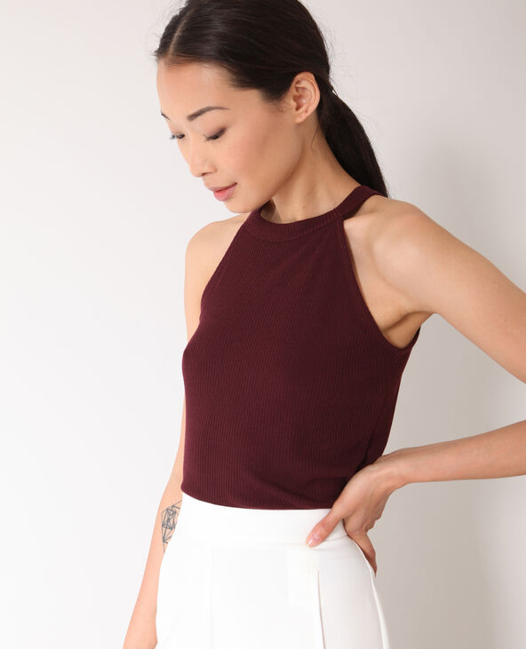 Crop top sans manches bordeaux - Pimkie