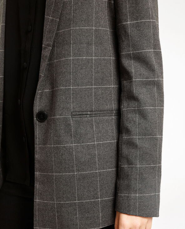 Blazer à carreaux gris chiné - Pimkie