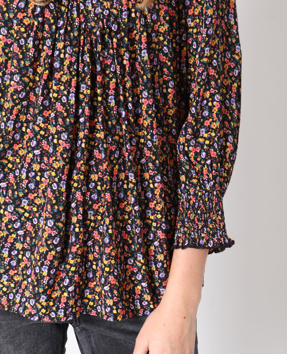 Blouse à fleurs noir - Pimkie