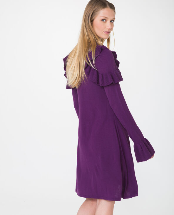 Robe pull à volants violet - Pimkie