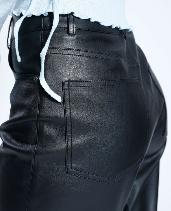 Pantalon droit en simili cuir noir - Pimkie