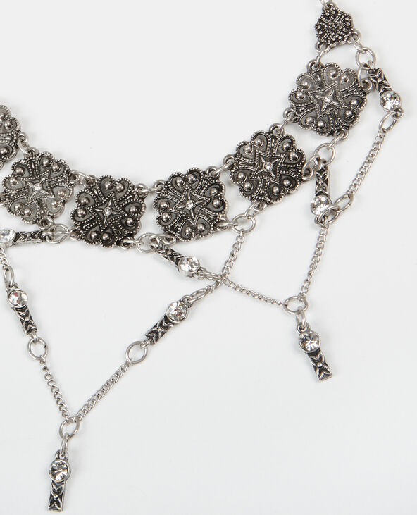 Choker à strass argenté - Pimkie