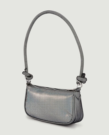 Sac baguette tissu métallisé argenté - Pimkie