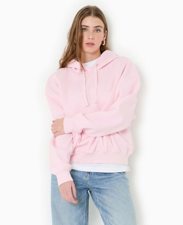 Sweat capuche avec poche devant rose - Pimkie