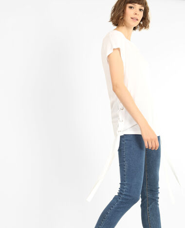 T-shirt à lacets blanc - Pimkie