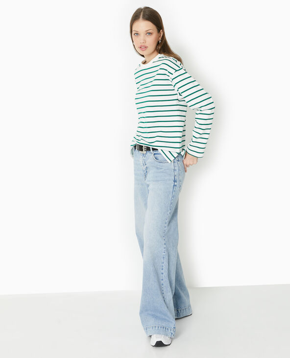 Marinière oversize manches longues blanc - Pimkie
