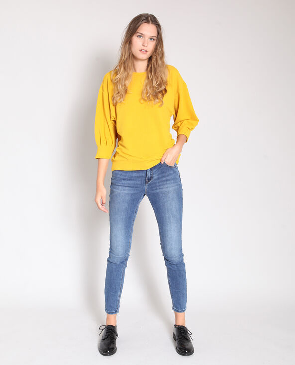 Sweat à manches bouffantes jaune ocre - Pimkie