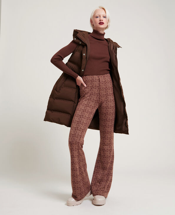 Doudoune mi-longue sans manches marron - Pimkie