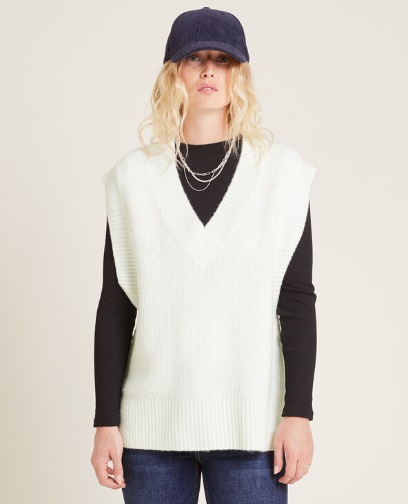 Pull sans manches oversize blanc - Pimkie