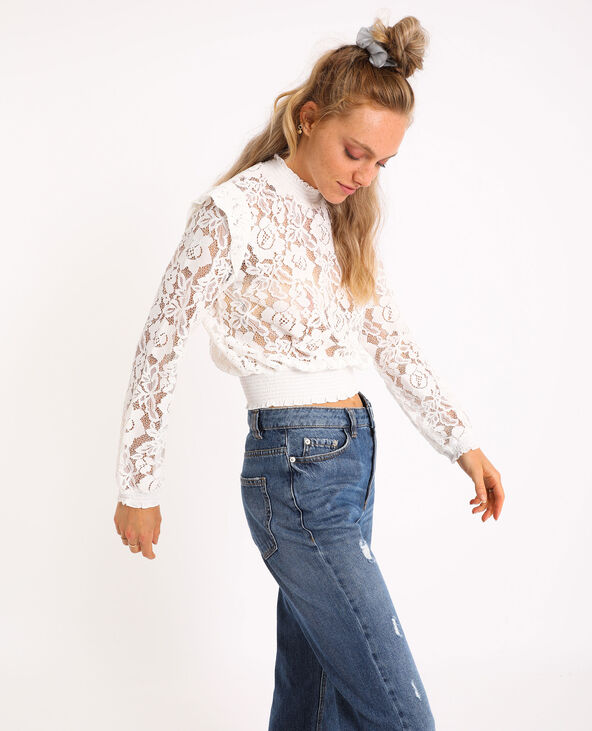 Chemisier en dentelle blanc - Pimkie
