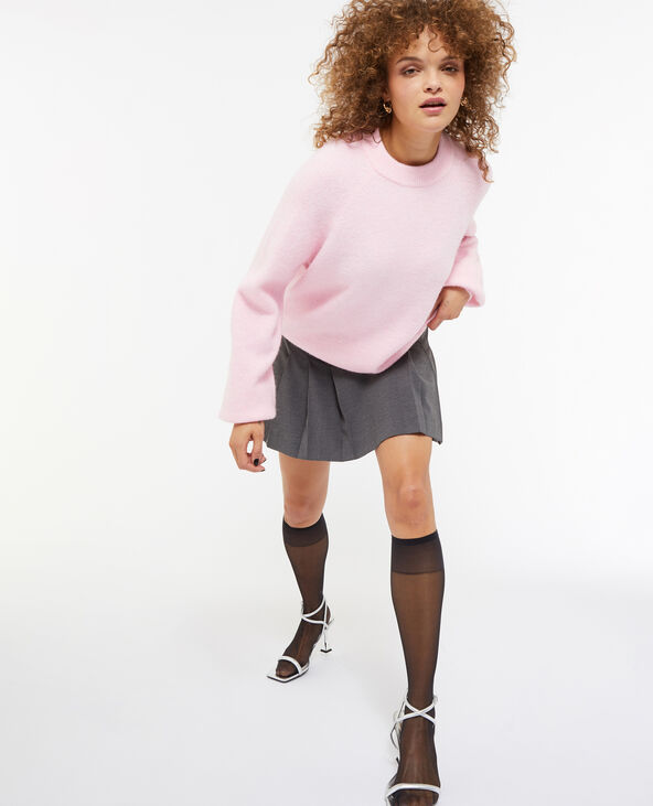 Pull col rond avec laine rose clair - Pimkie