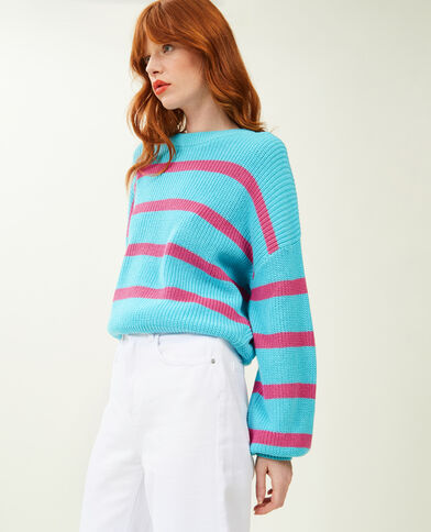 Pull marinière bleu turquoise - Pimkie