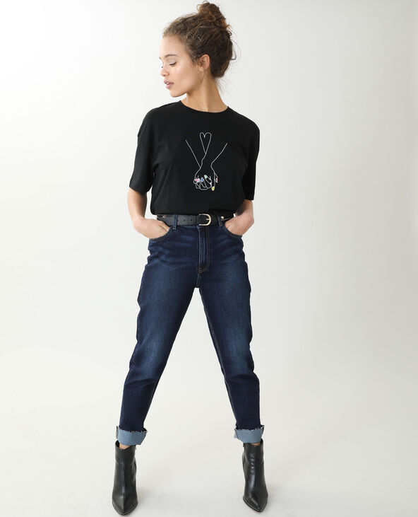 T-shirt oversize manches courtes noir - Pimkie