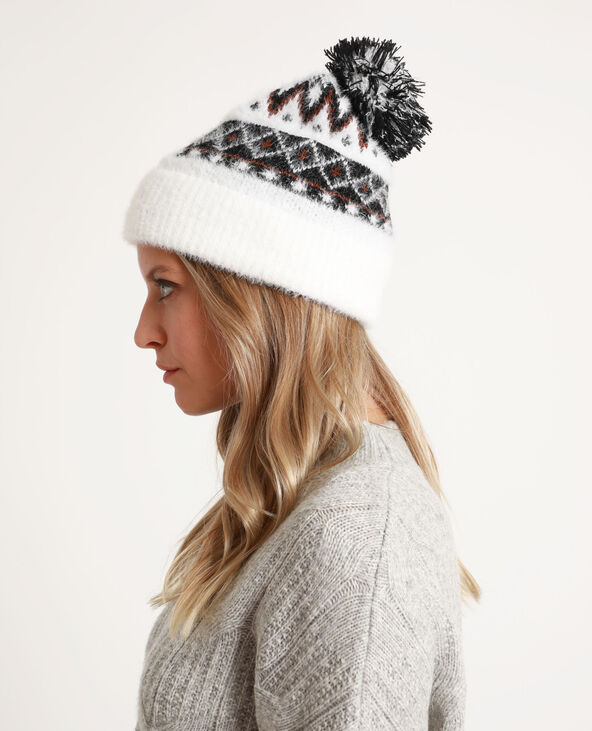 Bonnet jacquard blanc - Pimkie