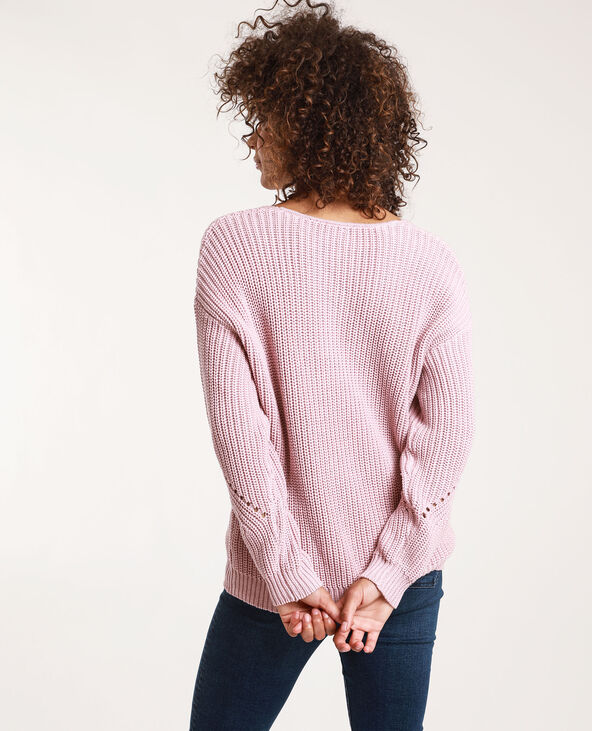 Pull large à col V lilas - Pimkie