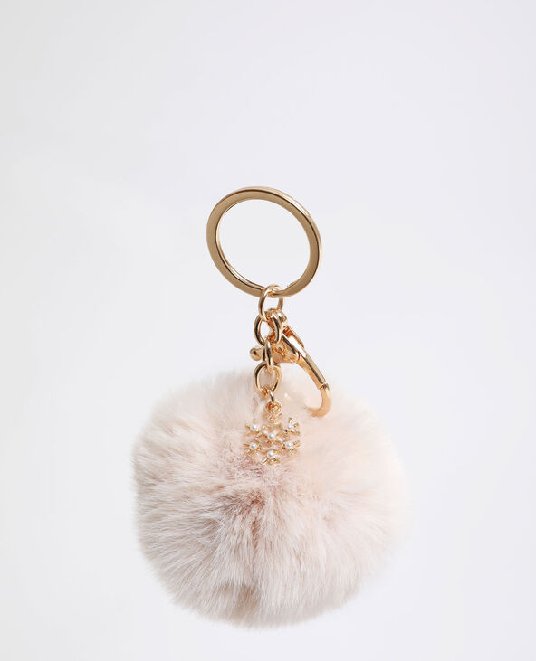 Porte-clés pompon beige - Pimkie