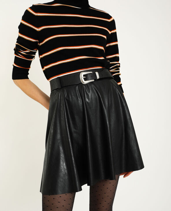 Jupette en simili cuir noir - Pimkie