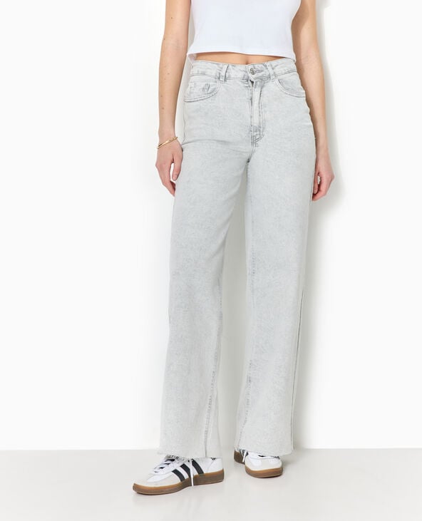 Jean wide taille haute gris - Pimkie