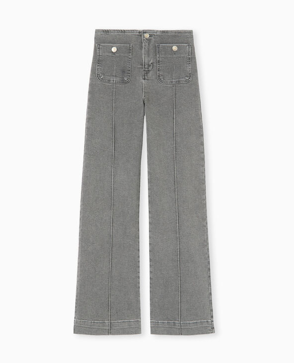 Jean flare taille haute avec poches plaquées blanc - Pimkie