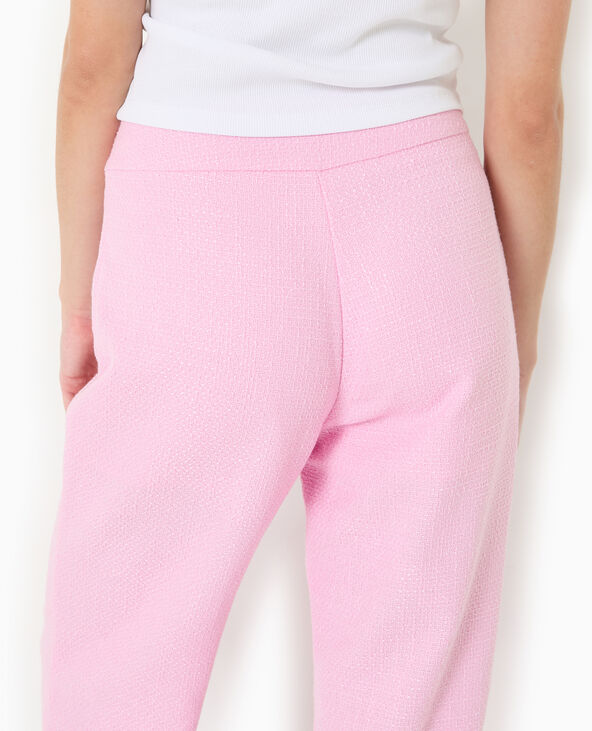 Pantalon droit en tweed rose - Pimkie