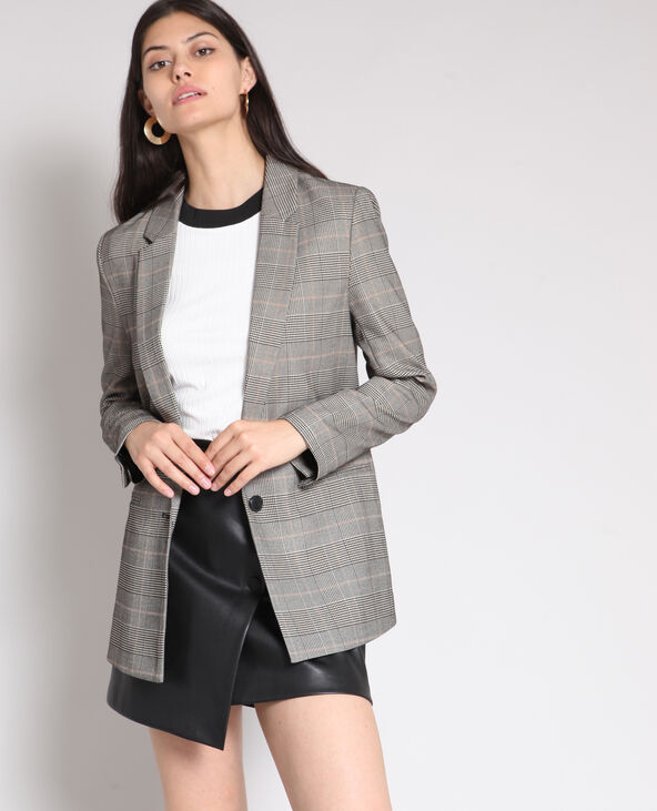 Blazer à carreaux gris clair - Pimkie