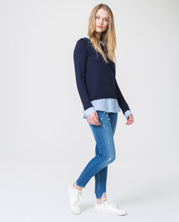 Pull chemise bleu marine - Pimkie