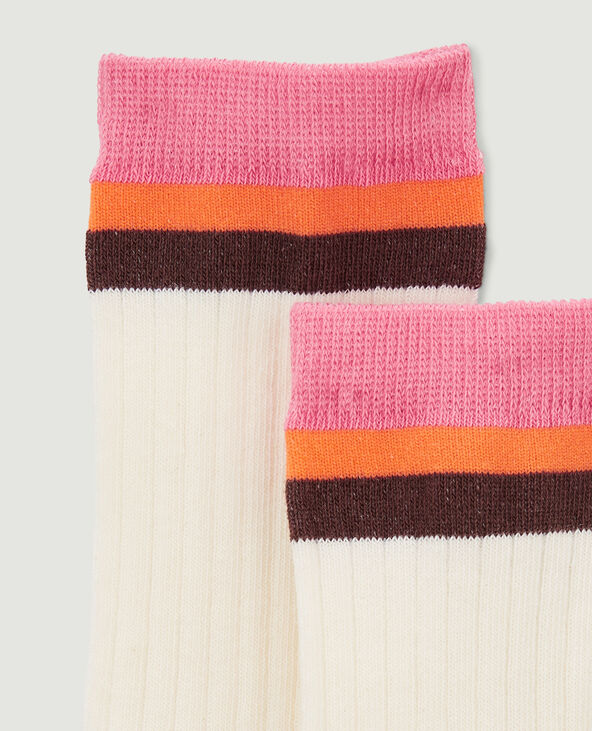 Paire de chaussettes en côtes plates écru - Pimkie