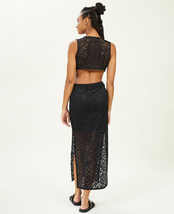 Robe longue avec découpes et anneau central noir - Pimkie