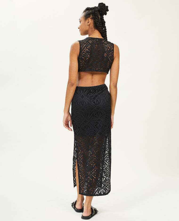 Robe longue avec découpes et anneau central noir - Pimkie