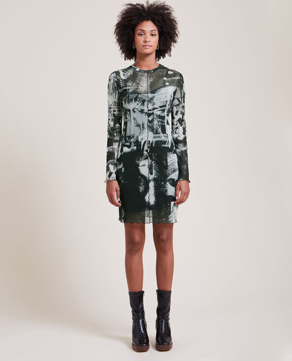 Robe courte en maille micro-mesh noir - Pimkie