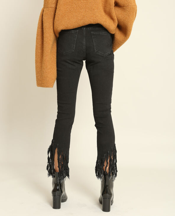 Jean skinny à franges noir - Pimkie