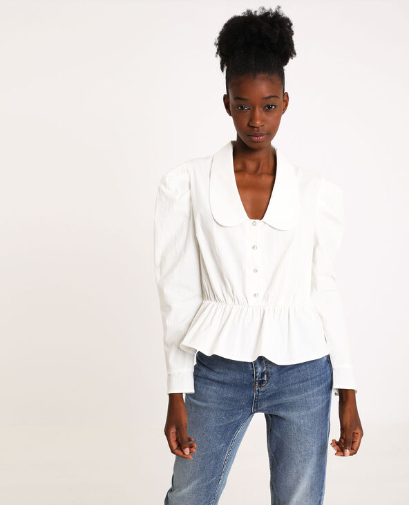 Blouse à col claudine écru - Pimkie