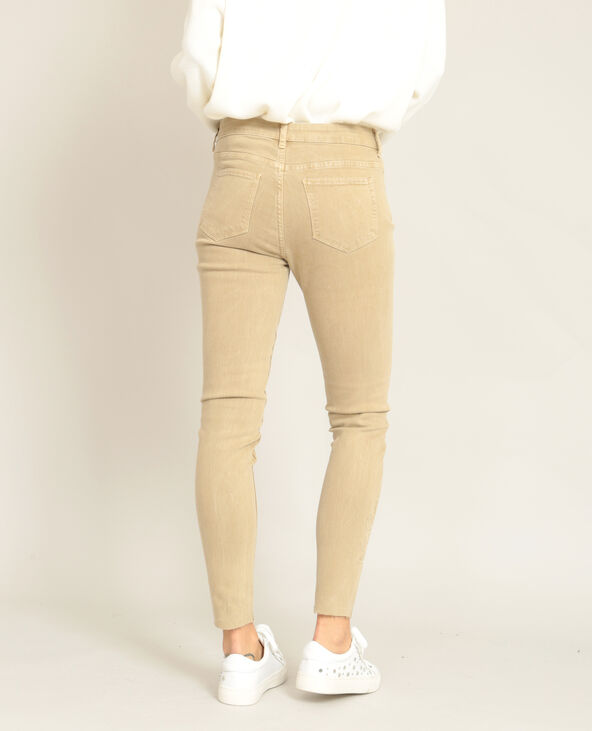 Pantalon skinny brodé beige - Pimkie