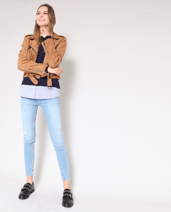 Pull chemise bleu marine - Pimkie