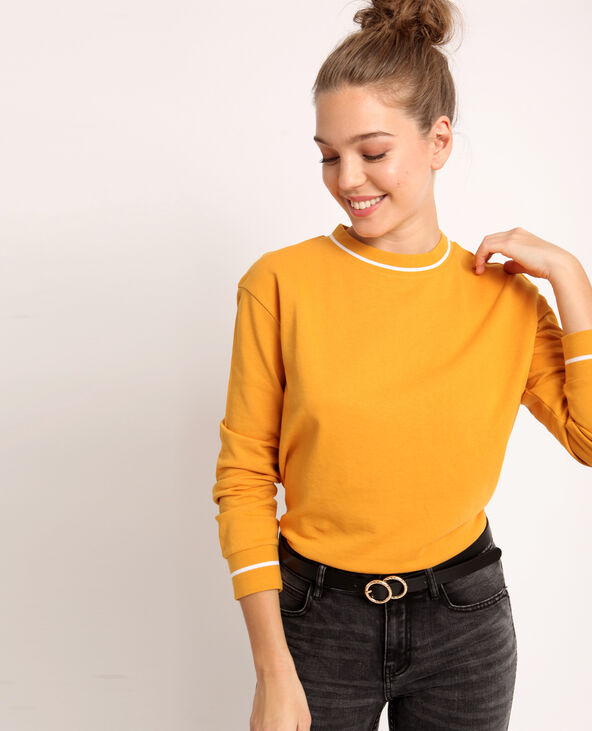 Sweat uni jaune ocre - Pimkie