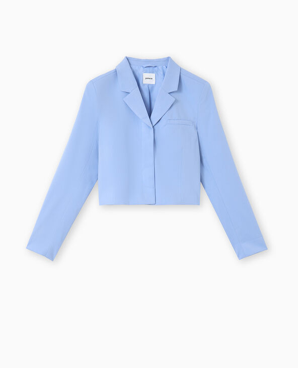 Veste courte avec boutons sous patte bleu - Pimkie