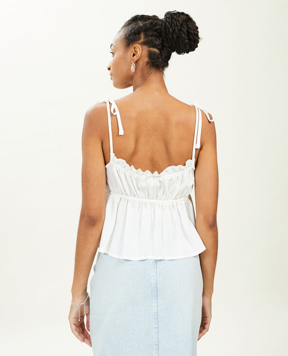 Top court avec volants  blanc - Pimkie