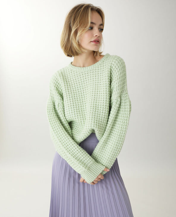 Pull grosse maille vert clair - Pimkie