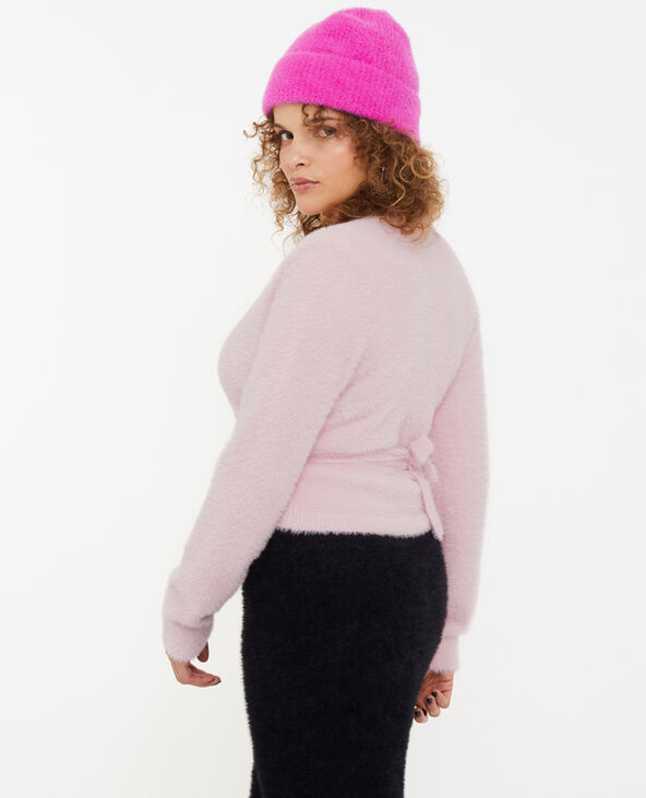 Cache-cœur en maille fluffy rose clair - Pimkie