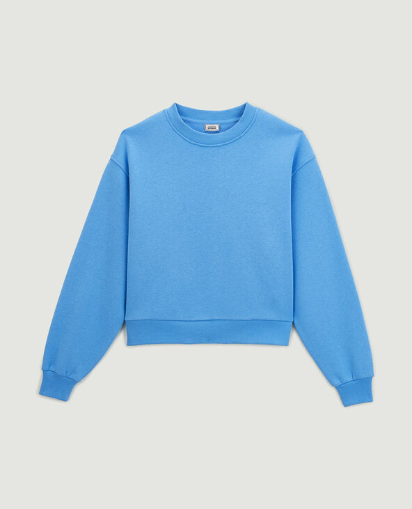 Sweat court en molleton bleu clair - Pimkie