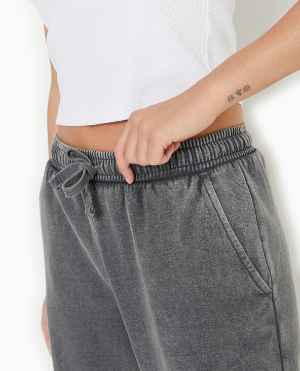 Pantalon de jogging droit en molleton gris foncé - Pimkie