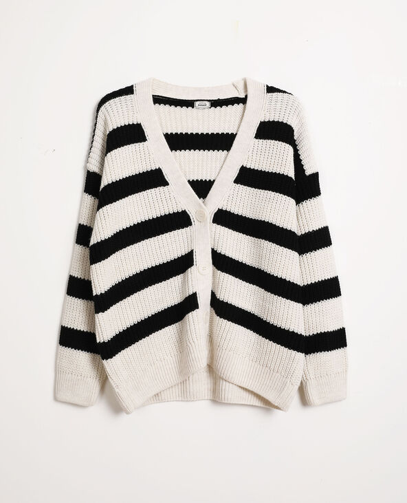 Gilet grosse maille noir - Pimkie