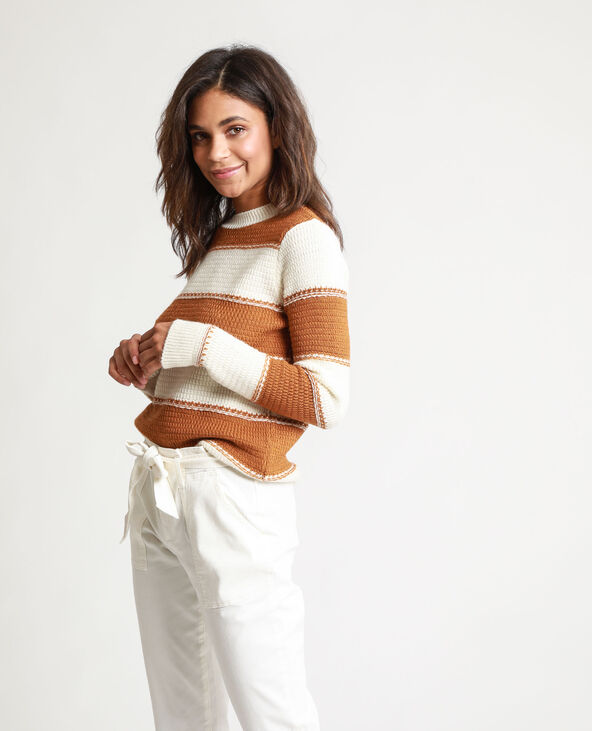 Pull à rayures beige - Pimkie