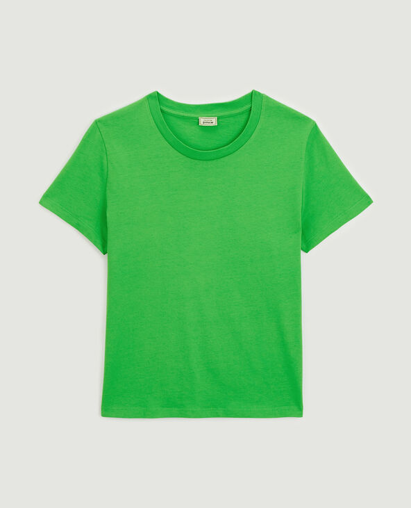 T-shirt basique col rond vert - Pimkie