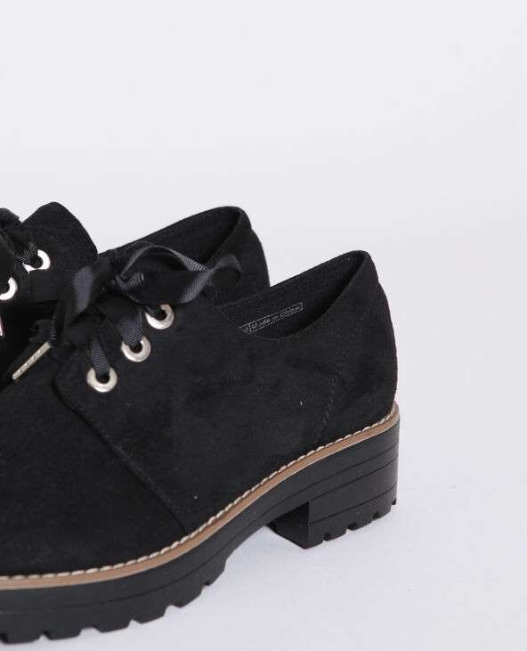 Derbies imitation daim noir - Pimkie