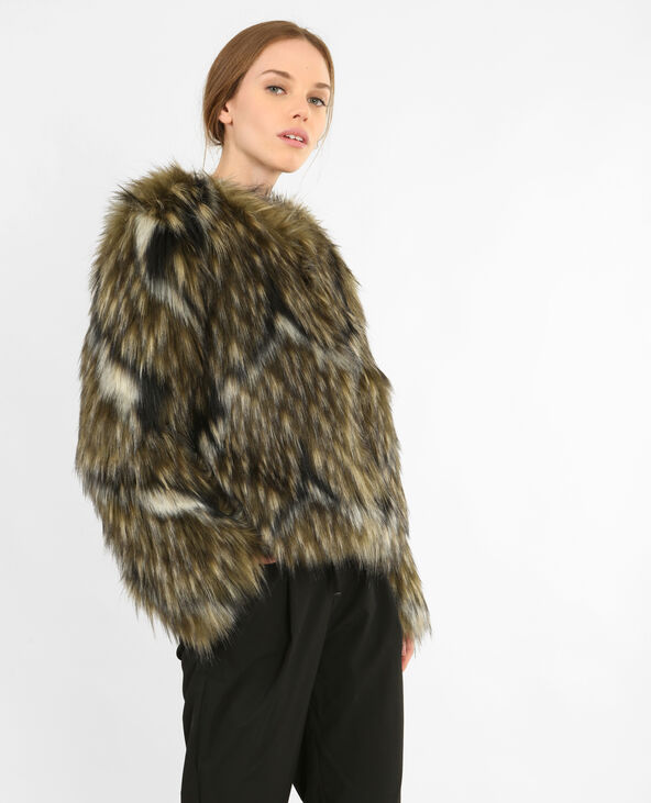 Manteau court en fausse fourrure