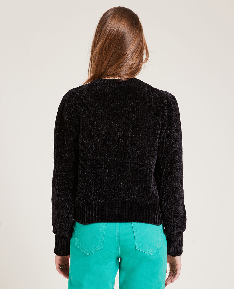 Pull en maille chenille noir - Pimkie
