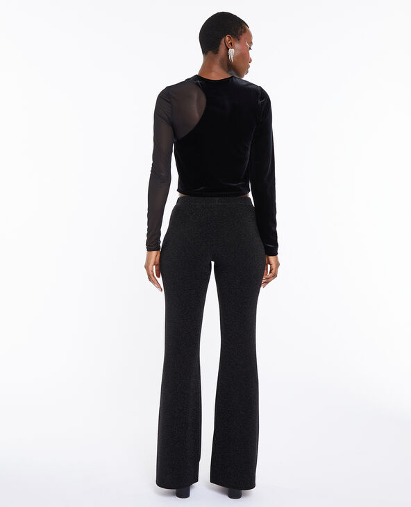 Pantalon flare avec lurex noir - Pimkie