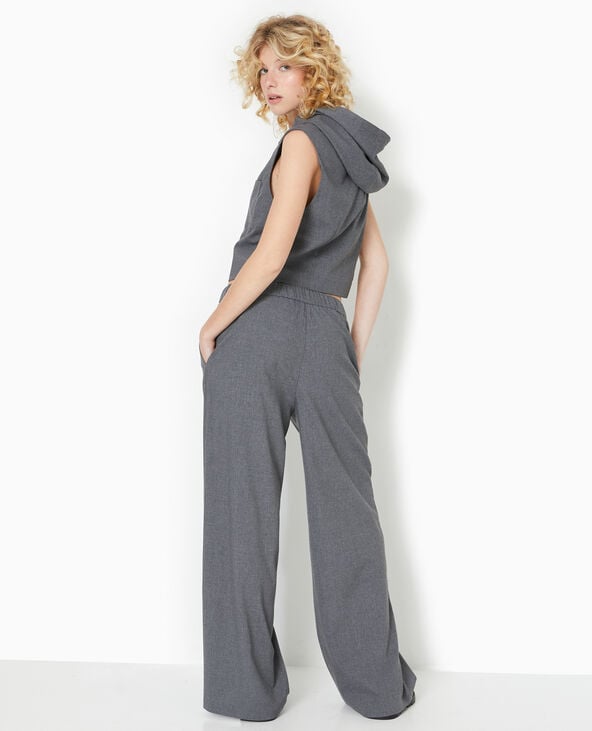 Pantalon city large et droit gris foncé - Pimkie